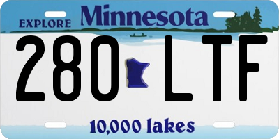 MN license plate 280LTF