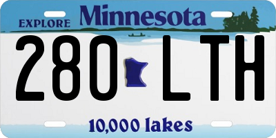 MN license plate 280LTH