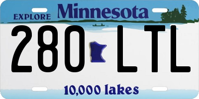 MN license plate 280LTL