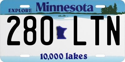 MN license plate 280LTN