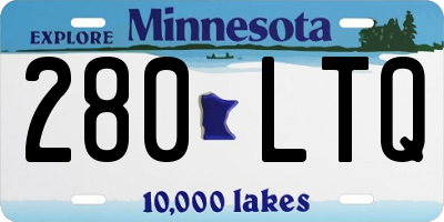 MN license plate 280LTQ