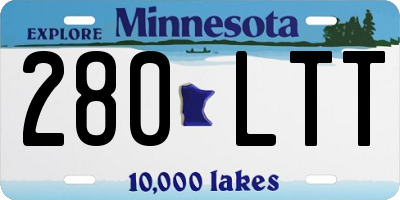 MN license plate 280LTT