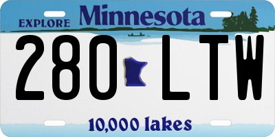 MN license plate 280LTW