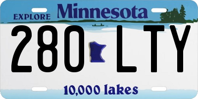 MN license plate 280LTY
