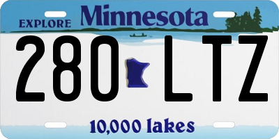 MN license plate 280LTZ