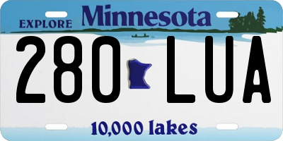 MN license plate 280LUA