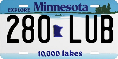 MN license plate 280LUB