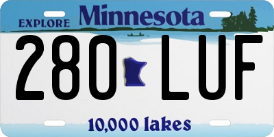 MN license plate 280LUF