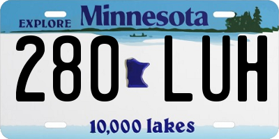 MN license plate 280LUH