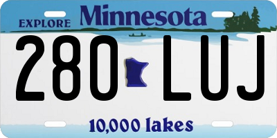 MN license plate 280LUJ