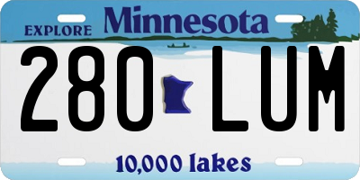 MN license plate 280LUM