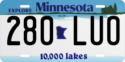 MN license plate 280LUO