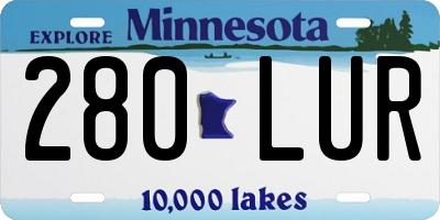 MN license plate 280LUR
