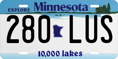 MN license plate 280LUS