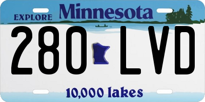 MN license plate 280LVD