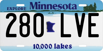 MN license plate 280LVE