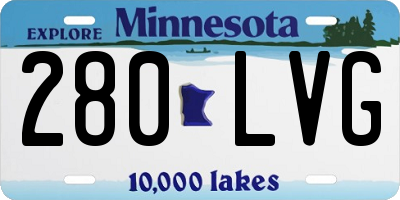 MN license plate 280LVG