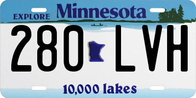 MN license plate 280LVH