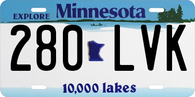 MN license plate 280LVK