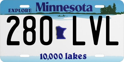 MN license plate 280LVL