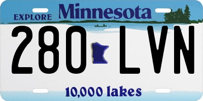 MN license plate 280LVN