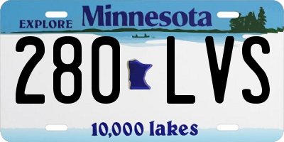 MN license plate 280LVS