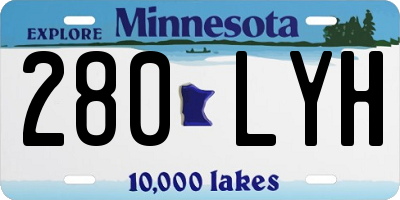 MN license plate 280LYH