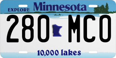 MN license plate 280MCO