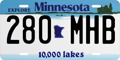MN license plate 280MHB