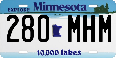 MN license plate 280MHM