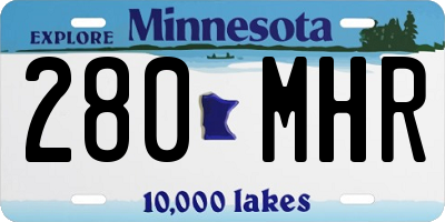 MN license plate 280MHR