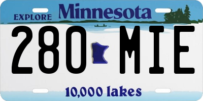 MN license plate 280MIE