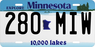 MN license plate 280MIW