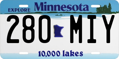 MN license plate 280MIY