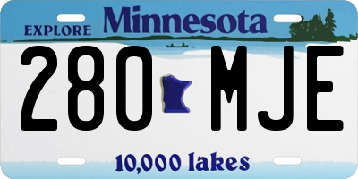 MN license plate 280MJE