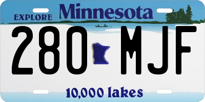 MN license plate 280MJF