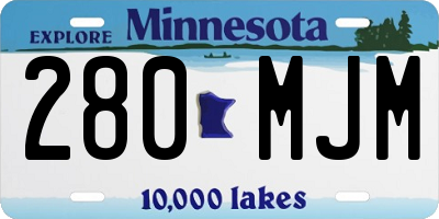 MN license plate 280MJM