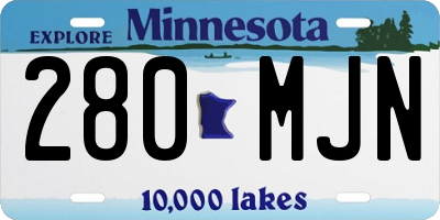 MN license plate 280MJN