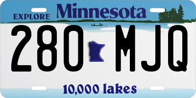 MN license plate 280MJQ