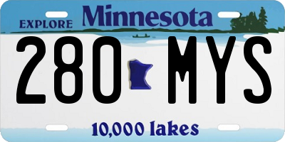 MN license plate 280MYS