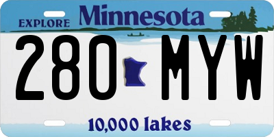 MN license plate 280MYW