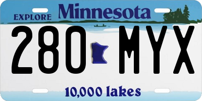 MN license plate 280MYX