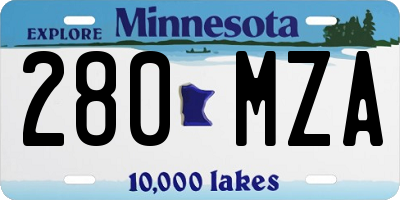 MN license plate 280MZA