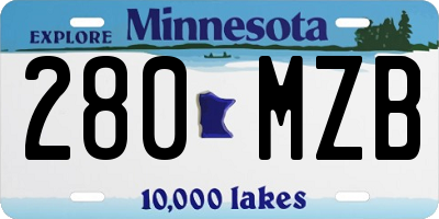 MN license plate 280MZB