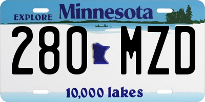 MN license plate 280MZD