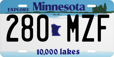 MN license plate 280MZF