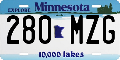 MN license plate 280MZG