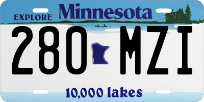 MN license plate 280MZI