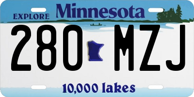 MN license plate 280MZJ