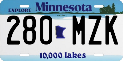 MN license plate 280MZK